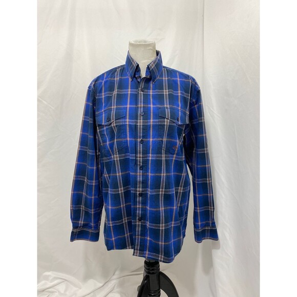 Roper Men's Shirt Blue and Brown Western Wear Button-Down Flip Cuff Size Small - Picture 2 of 9